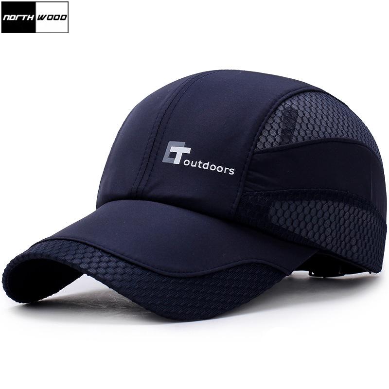 

NORTHWOOD] High Quality Summer Baseball Cap Men Sun Hat Women Snapback Bone Casquette Homme Solid Summer Trucker Cap Mesh, Black