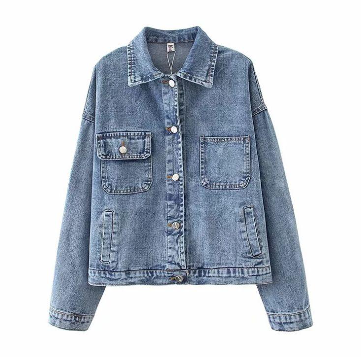 

HCBLESS New Denim Jacket 2020 autumn and winter women' multi-pocket loose denim jacket wild women, Black