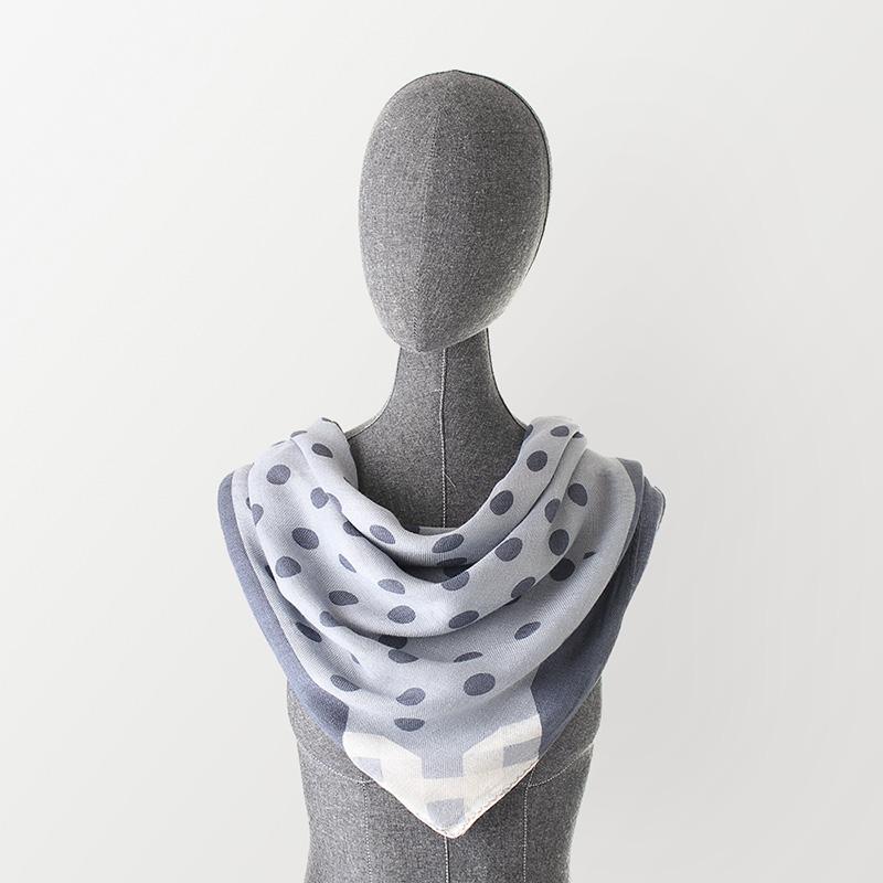 

2020 new fashion dot print 100% viscose square scarf brand women thin cotton linen headband summer sunscreen bandana 100*100 cm