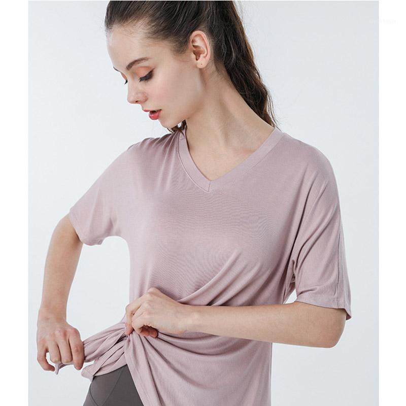 

Summer New Women Running Loose Short Sleeve Sport T Shirt Sexy Side Bandage Quick-Drying Yoga Tops Tee1, Black