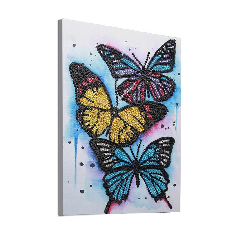

Three Butterfly DIY Diamond Painting Partial Drill Special Shaped Diamond Crystal Rhinestone Embroidery Arts Craft Decoration