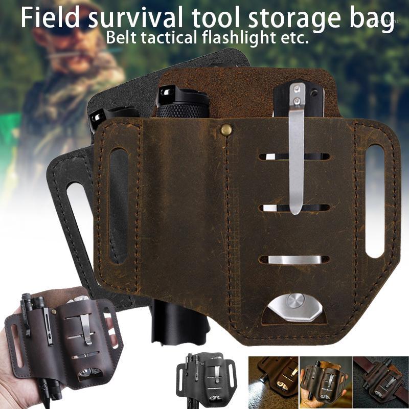 

PU Leather Multitool Holder Essential Organizer Belt Pouch Pen Storage Bag Outdoor Tools1, Black