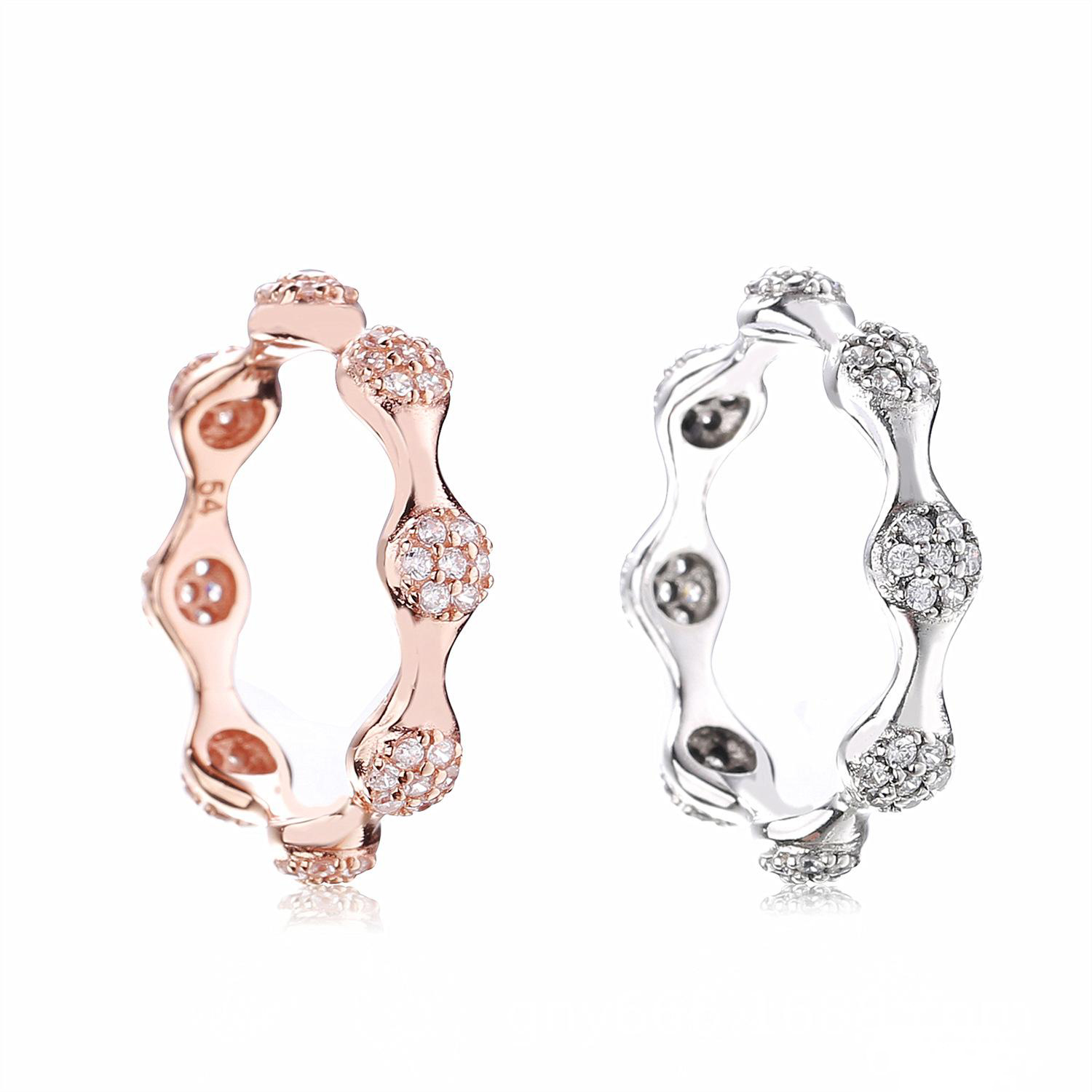 

Factory wholesale 18CT Rose Gold Plated Over 925 Sterling Ring Silver Modern LovePods Fit Jewelry Engagement Wedding Lovers Fashion Ring For Women