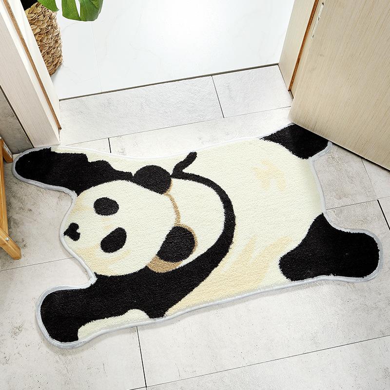 

Printed Animal Panda Shape Welcome Doormat Entrance Hallway Non-Slip Floor Rug Carpet for Home Living Room Bedroom Kitchen