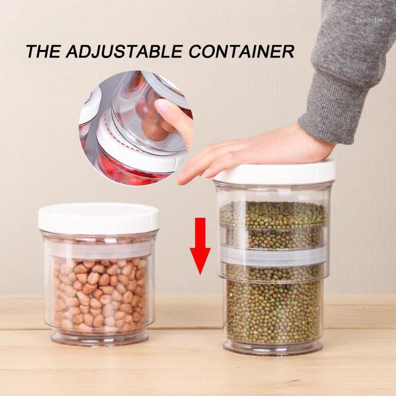 

container for fridge Spices Glass for vacuum Adjustable storage containers grain storage tank kitchen1