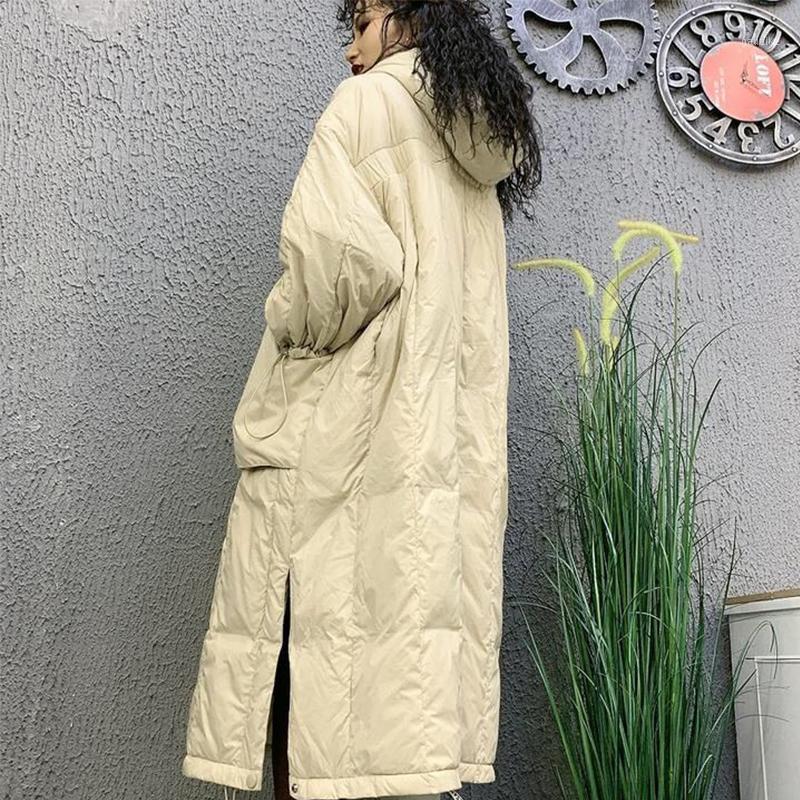 

2021 New arrival Women Down Jacket Winter Fashion cloak style Loose jacket women's great quality luxury thick coat Parka Mujer1, Black