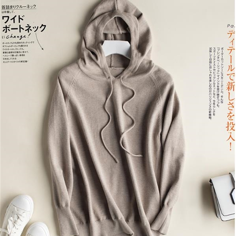

2021 New Korean Cashmere Cotton Blend Hooded Sweatshirt Hoodies Women Clothes Streetwear Casual Pullovers Knitted Long Sleeve Hoodie 0q33, Gray