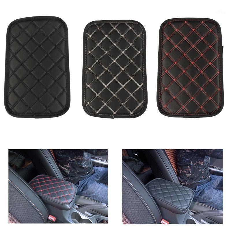

Leather Car Armrest Pad Covers Universal Center Console Auto Seat Armrests Box Pads Black Armrest Storage Protection Cushion1