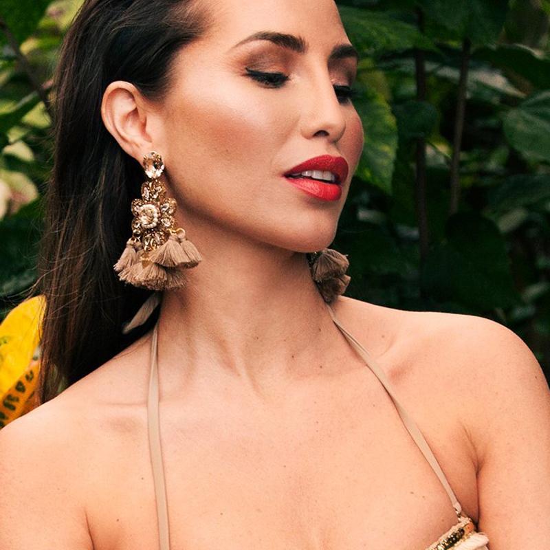 

FASHIONSNOOPS Bohemian Fashion Maxi Statement Tassel Earrings For Women Charm Luxury Drop Dangle Earrings Trendy Wedding Jewelry
