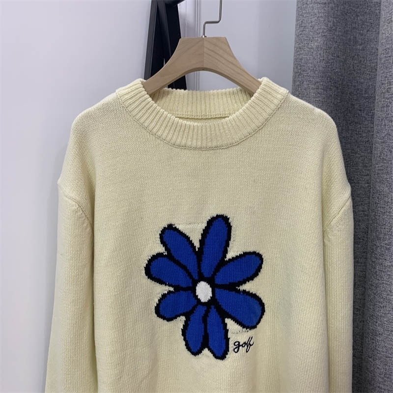 

New luxury men golf Flower Le Fleur Tyler The Creator Sun flower Casual Sweaters pullover Asian Plug Size High Drake #N224 201028, Beige