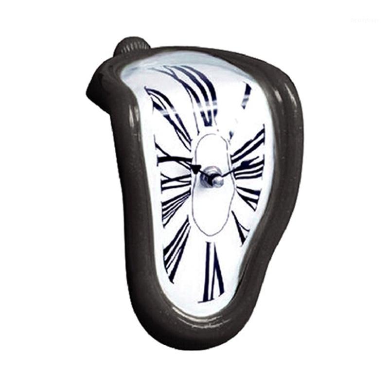 

90 Degree Bending Time 3d Wall Originality Digital Surface Melting room metal Acrylic mirror seat clock mechanism decorations1