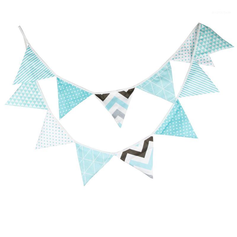 

1pcs 3.2M Blue Baby Room Decoration Banners Children Birthday Party Background Stripe Pennant Home Dot Wavy Pattern Flag1