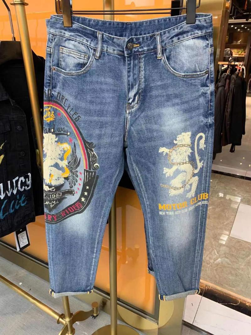 

VK0161 Fashion Men's Jeans 2021 Runway Luxury European Design party style Men's Clothing, As pic