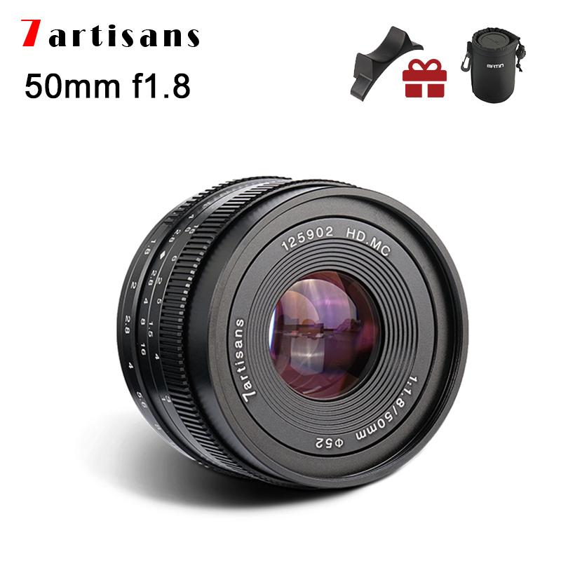 

7artisans 50mm f1.8 Portrait Large Aperture Camera Lens Manual Focus Lens APS-C For Canon EOS-M SONY E FUJI FX Mount M4/3 Camera