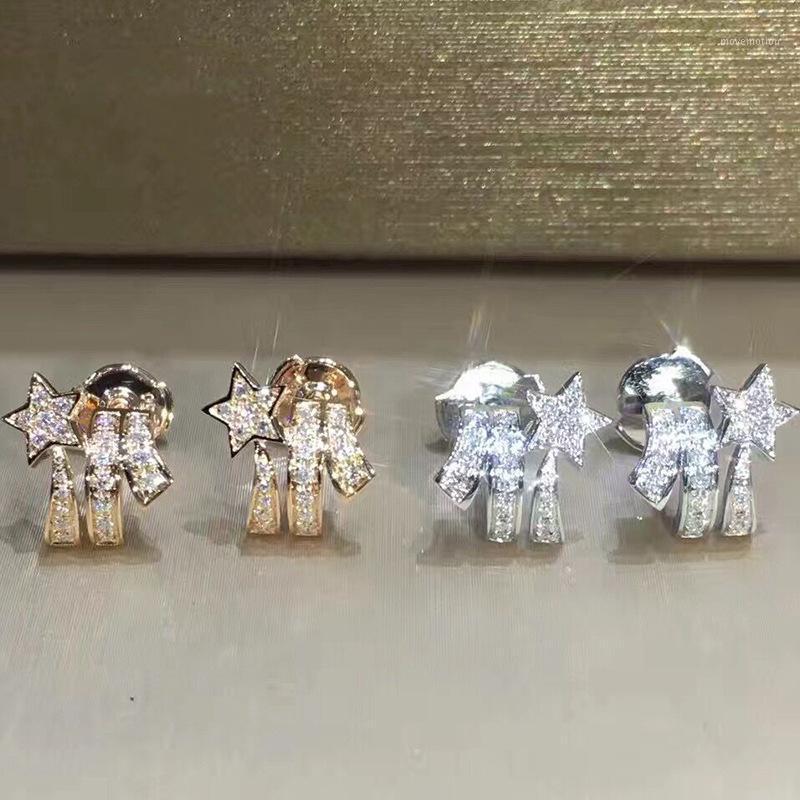 

Star Stud Earrings For Women Aesthetic Cubic Zirconia Gold Color Earing Female Wedding Jewelry Gift Wholesale KAE2141