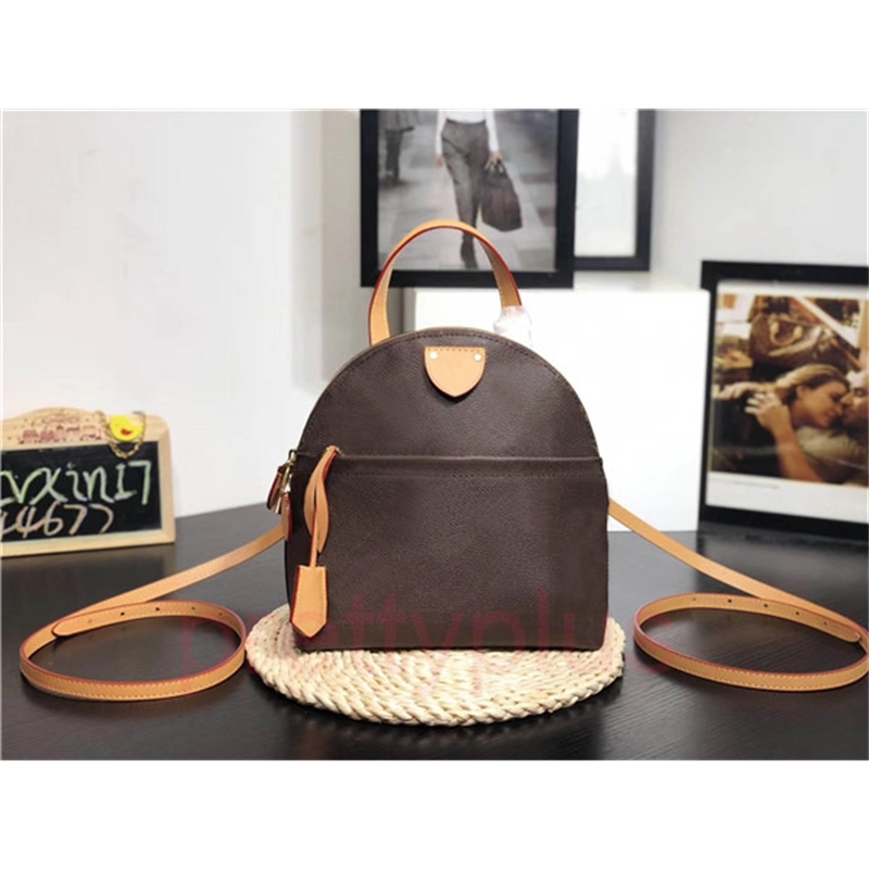 

Neoclassic fashion 44677 size 25cm 23cm 12.5cm retro style ladies luxury leather backpack designer highest quality backpack, Printing brown