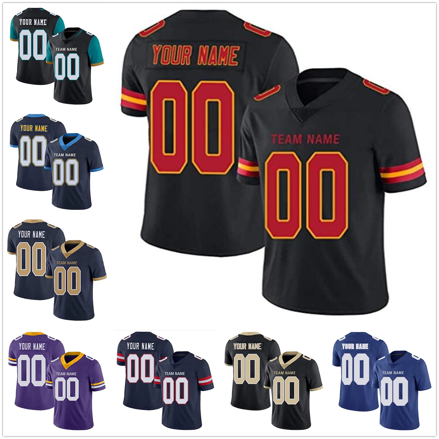 

Custom Stitched Football Jerseys Athlete's Uniforms Embroidered Shirts for Men Women Kids,Add Team Name Number, As pics