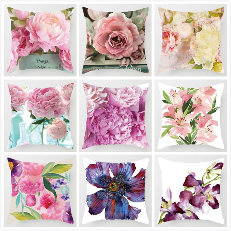 

Euro Style Home Decor Cushion Cover Rose Flower Throw Pillow C for sofa Mediterranean style pillow case for Mothers' Day1, Elp0060-2