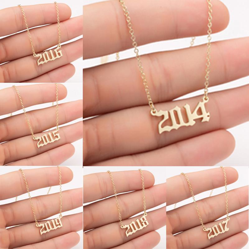 

Number Year Chain Pendant Stainless Steel Necklace 1990-2020 Friendship Birthday Gift Birth Year Jewelry