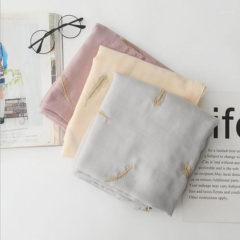 

Japanese Ladies Style Feather Embroidery Scarves Women Fashion Wraps Travel Sunscreen Air Conditioning Shawl Beach Towel1