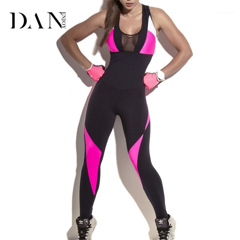 

DANEJONY Sport Suit Women Tracksuit Yoga Set Backless Gym Running Sportswear Leggings Tight Jumpsuits Workout Fitness Clothing1, As pic