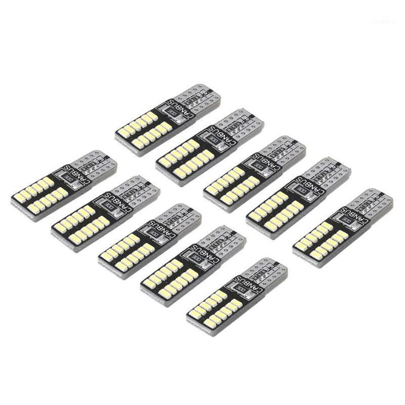 

10pcs T10 LED 194 W5W 24 LED CANBUS 3014SMD ERROR FREE Car Side Wedge Light for Car Light Source1, As pic