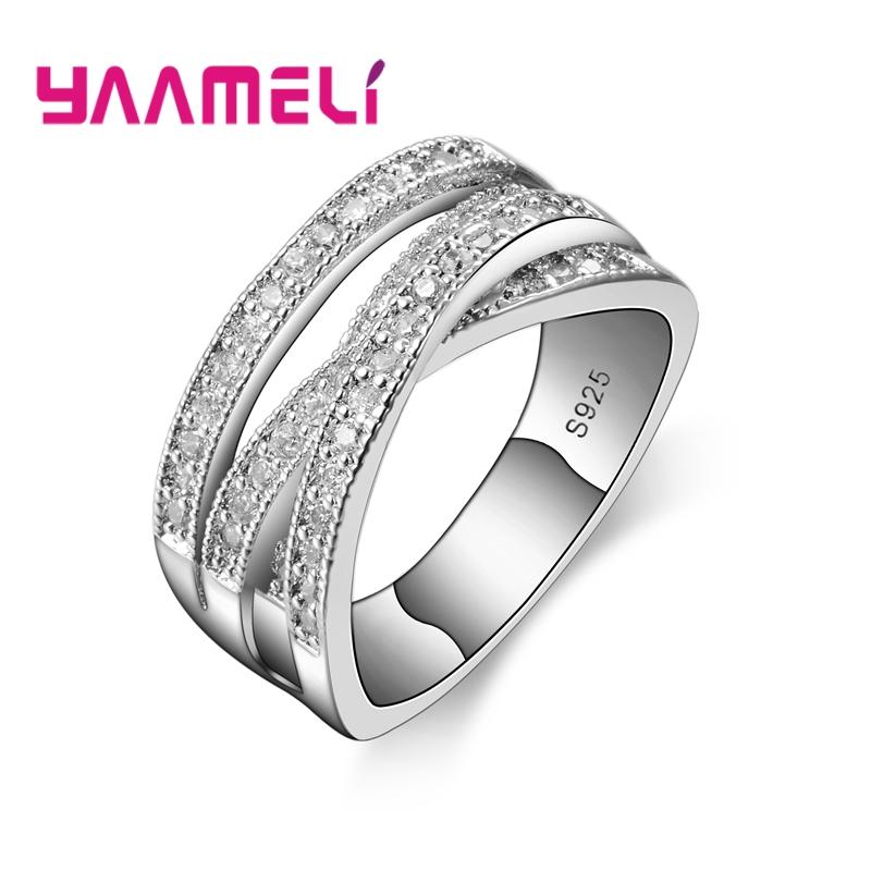 

Cluster Rings Top Sale Big Size 5-13 Women Men Pure 925 Sterling Silver Austria Crystal Overpass Cross Unisex Bague Bijoux Drop