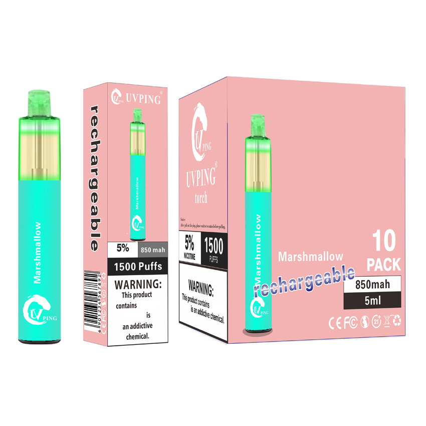 

Uvping torch LED 1500 puffs 850mAh rechargeable flashlight disposable vape wholesale OEM electronic cigarettes ecig vape pen