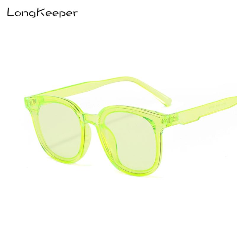 

Sunglasses LongKeeper Ladies Cat Eye Women Brand Designer Fashion Sun Glasses Female Neon Green Eyewear UV400 De Sol Mujer
