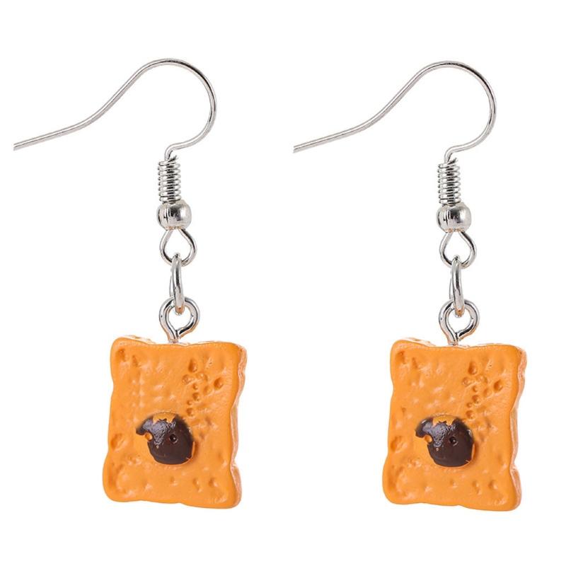 

12 Pairs Simulation French Bread Toast Dangle Drop Earrings Kit Jewelry LX9E