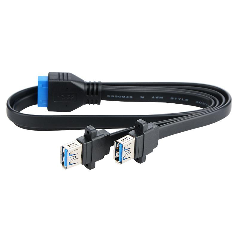 

Computer Cables & Connectors Dual 2 Port USB 3.0 Front Panel Extension Cable A Type Female To 20 Pin Box Header Slot Adapter