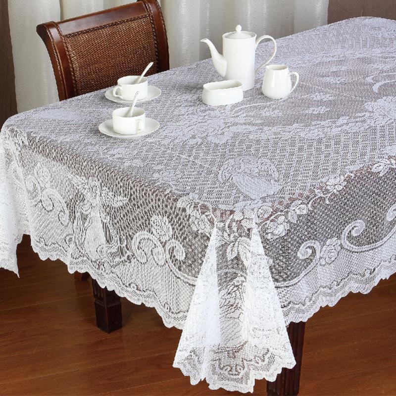 

Lace Tablecloth Festival Dustproof Vintage Cover White Knitting Elegant Home Decor Kitchen Christmas Angel Dining Room Party1