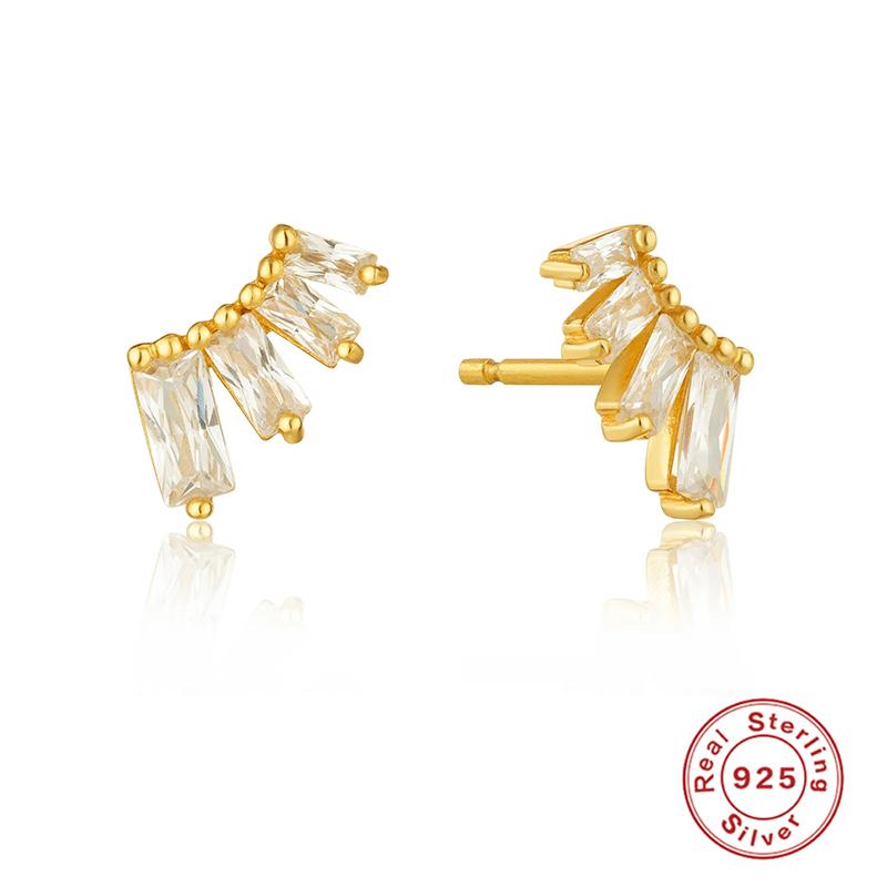 

Boako S925 Sterling Silver Ear Studing Bling Rectangular Zircon Piercing Earrings For Woman Girls Party Birthday Gift Pendientes
