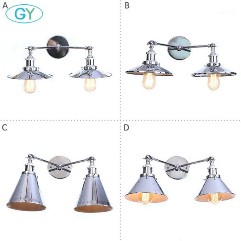 

Antique Double Wall Sconce Vintage Industrial 2-Lights Wall Light with High Quality Chrome Finish Luminaires for Home Lighting1