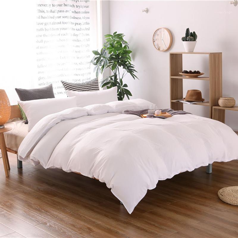 

Lychee Solid Bedding Set Modern Pillowcase Duvet Cover Sets 2-3pcs Home Textile Family Bed Sets1