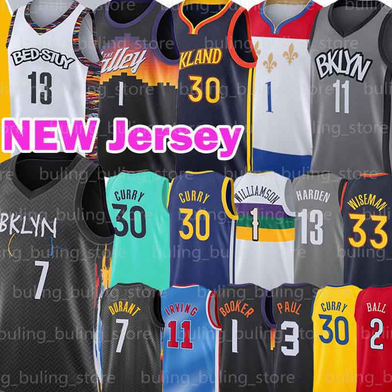 

Kevin 7 Durant Jerseys Harden Devin 1 Booker Irving Zion Chris 3 Paul 11 Kyrie Williamson Stephen 30 Curry Lonzo Wiseman Ball Basketball, 2021 new jersey