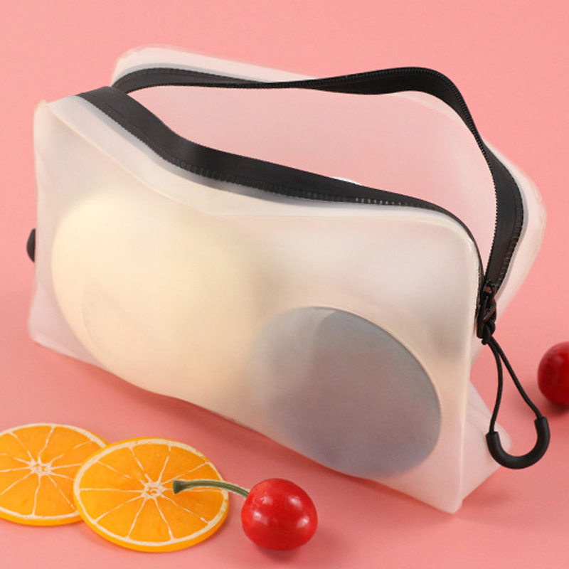

Maleta de maquillaje Matte Transparent Double Zipper Bag Travel Makeup Carry Case Large Capacity Wash Storage Make Up Cosmetic Bag