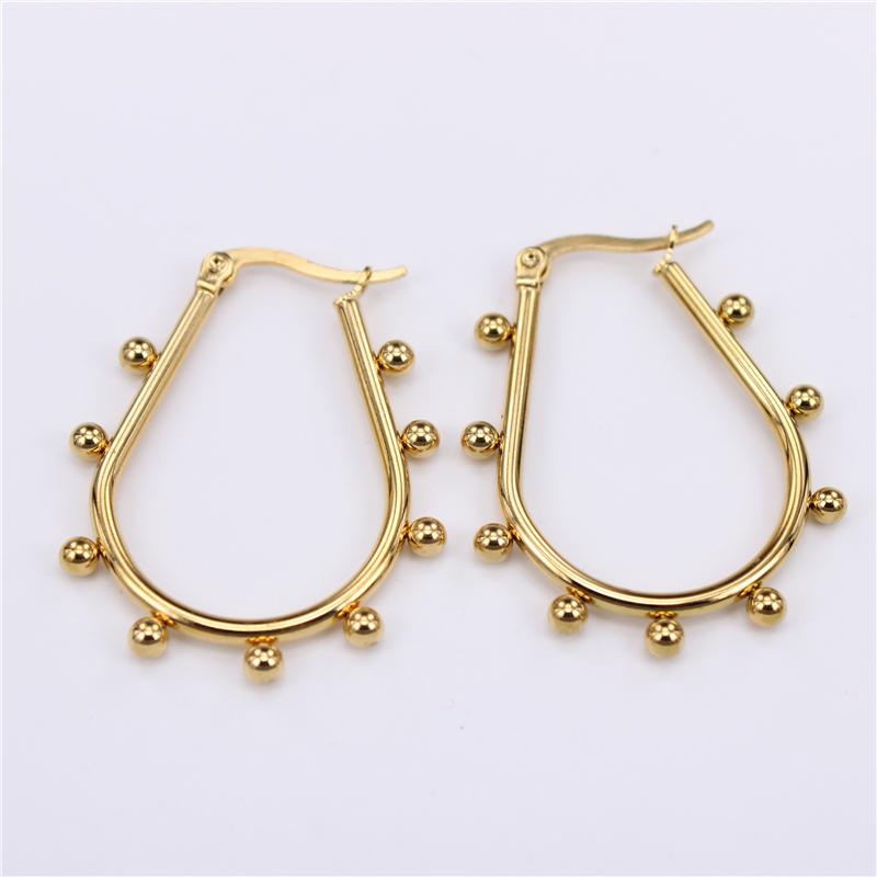 

Wholesale 5 options Ladies popular style Features Diameter 33mm Stainless steel Hoop earrings LH861