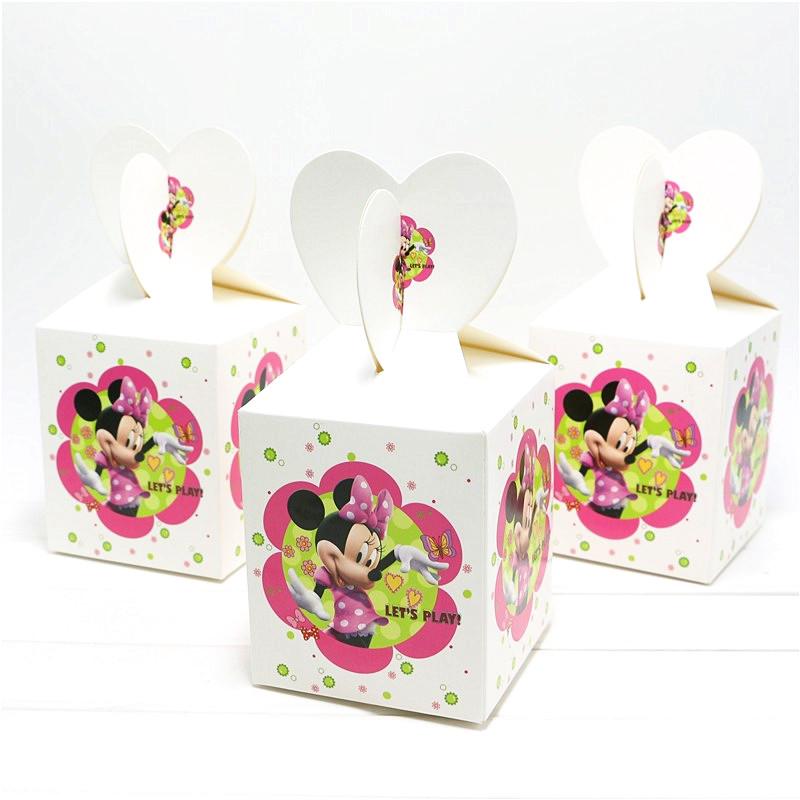

18/30/42/54 pcs Mouse Kids Favors Gifts Boxes Baby Shower Decoration Paper Popcorn Happy Birthday party Supplies