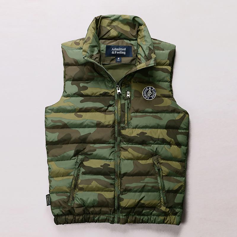 

Lightweight White Duck Down Vest Sports Male Fishing Cycling Hiking Vest Camouflage Autumn Winter Sleeveless Jacket Sportswear, Black
