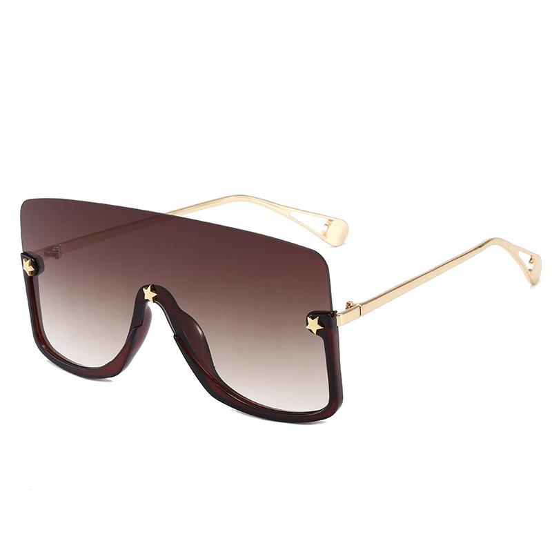 

New Sunglasses Women Oversized Star Ladies Fashion Half frame Outdoor Gradient Sun Glasses Feminino Gafas UV400