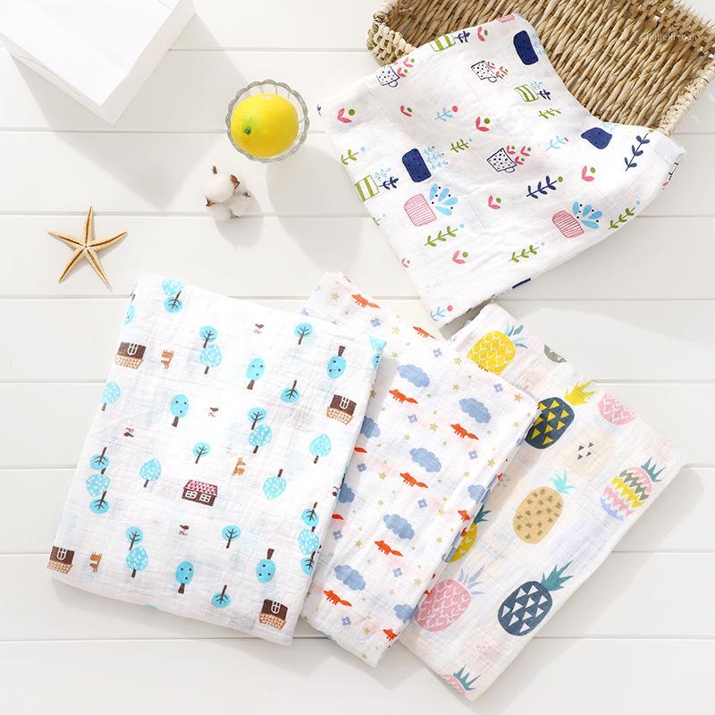 

100% Cotton Baby Swaddles Soft Newborn Blankets Bath Gauze Infant Wrap Sleepsack Stroller Cover Play Mat Newborn Baby Stuff1, Random-1pcs