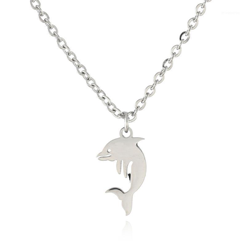 

Fashion sea life dolphin pendant necklace1