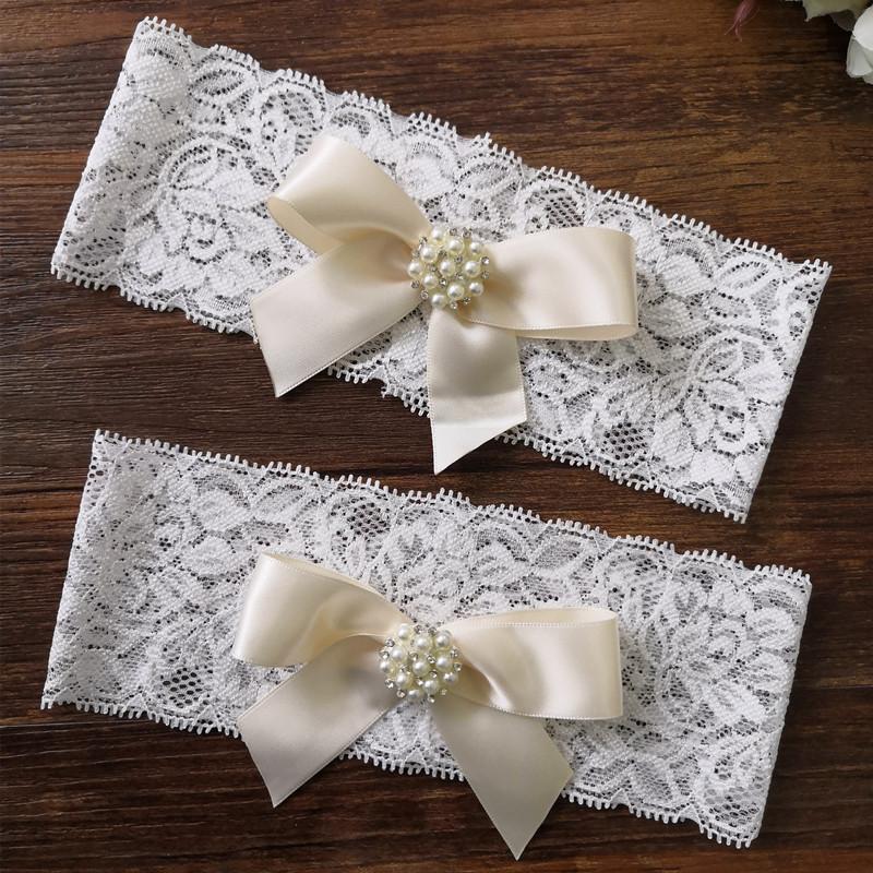 

1pcs Wedding Garter Lace Garter Crystal Rhinestone pearl with Bow, Blue