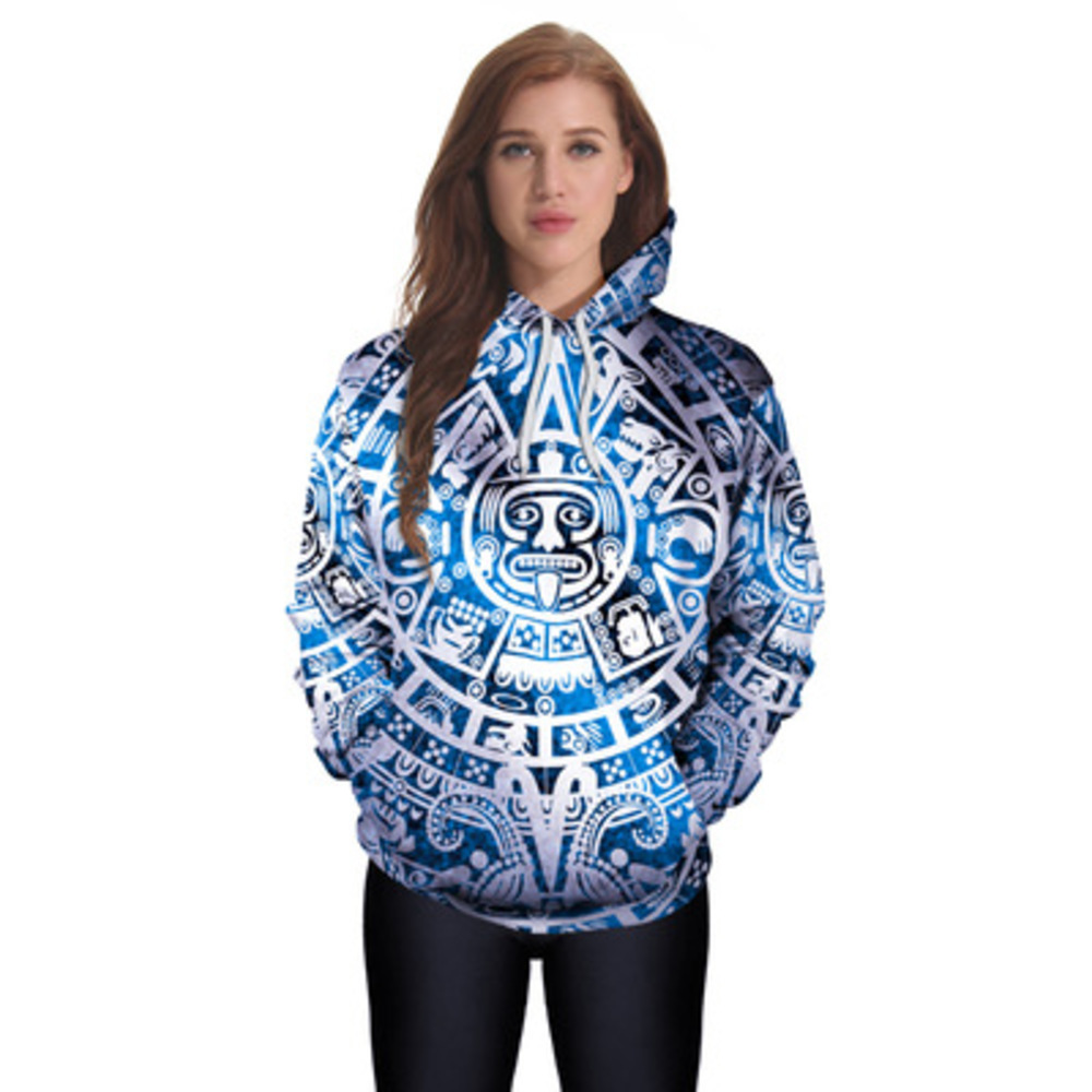 

New hot European and American original digital printing hooded sweater