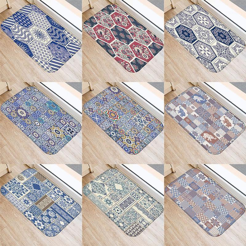 

Flower Mandala Floor Mat Entrance Doormat Floor Rug Anti-slip Door Mat Bathroom Kitchen Kitchen Carpet Home Decor 60*40cm1