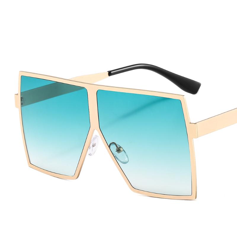 

Sunglasses Luxury Metal Frame Oversized Square Women Fashion Classic Brand Big Sun Glasses For Men Flat Top Shades OT7113