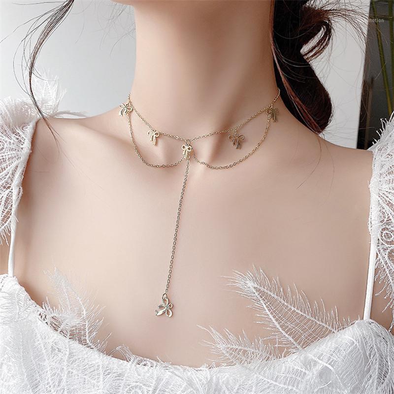 

ZZYOUP Beauty Bow Choker Necklace for Women Girls 2020 Fashion Party Birthday Wedding Jewelry Gold Color Necklaces1