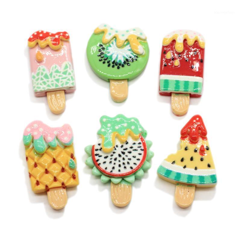 

10/100pcs Kawaii Kiwi Strawberry Fruit Ice Cream Simulation Resin Flatback Cabochons Scrapbooking For Phone DIY Crafts1