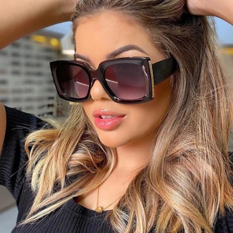 

Sunglasses Square Women Fashion 2021 Vintage Shades Men Brand Design Luxury Big Frame Sun Glasses UV400 Oversized Eyewear